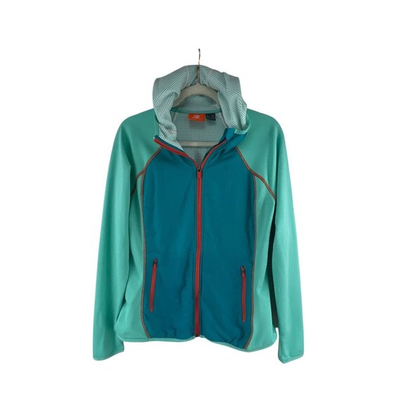 Merrell Women's Full Zip Hooded Jacket Turquoise Aqua Sz M Outdoor Performance C - Picture 8 of 8